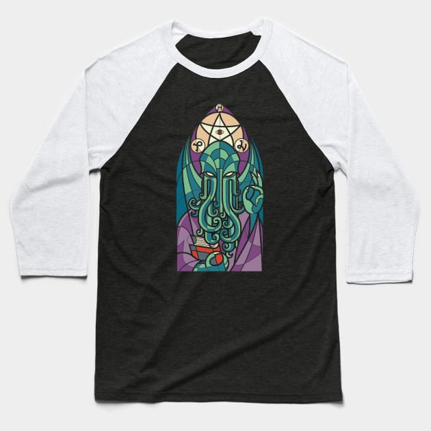 Cthulhu's Church Baseball T-Shirt by spike00